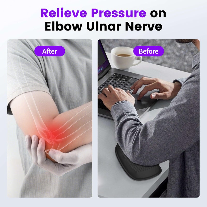 MEKASS Elbow Rest Pads for Desk, Large Size Elbow Pads with Soft Memory Foam and Non-Slip Silicone Base, Armrest Pad Wrist Rest Pad for Home, Office, and Games (2 pcs) - Image 2